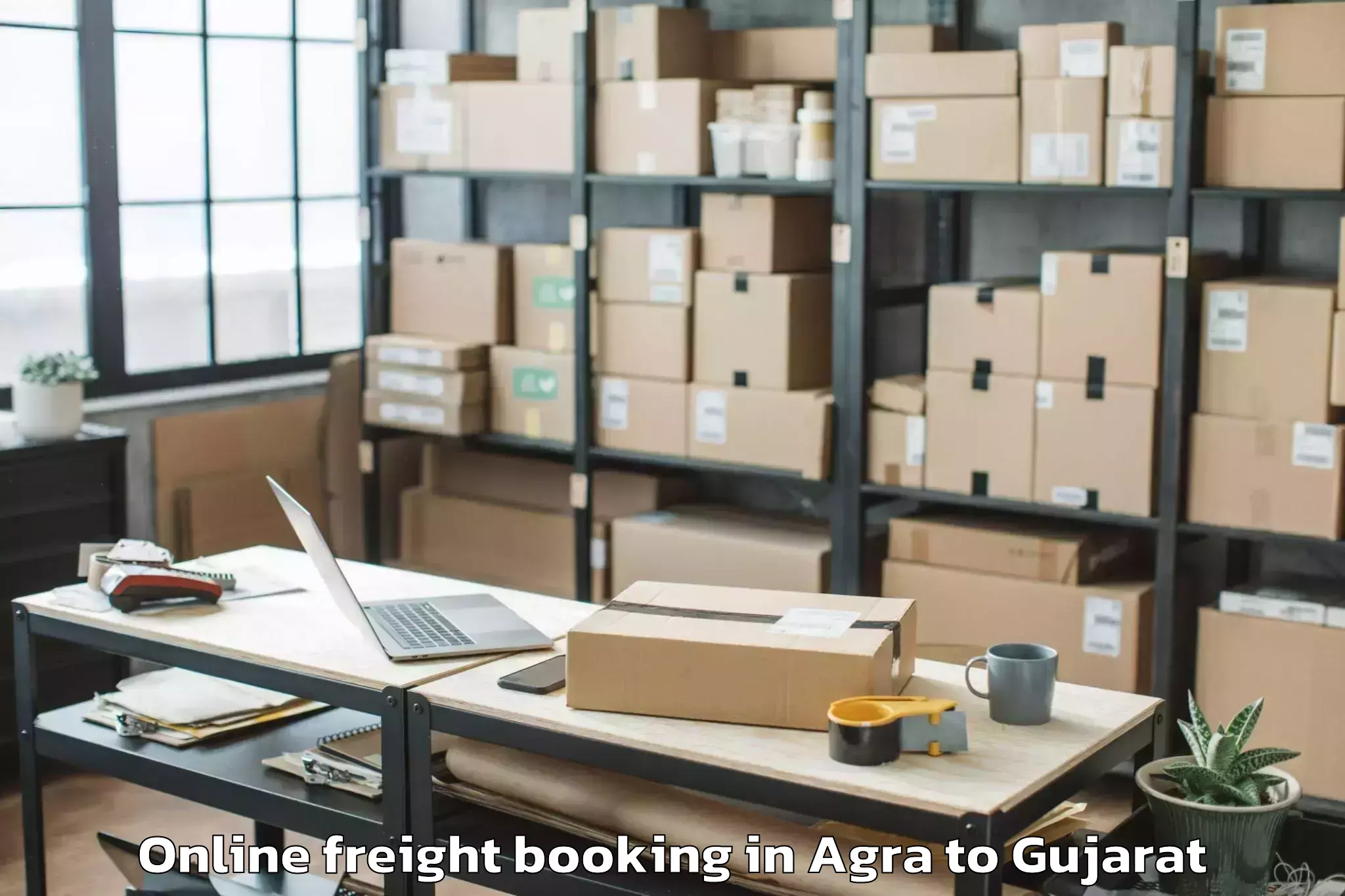 Book Agra to Vaghodia Online Freight Booking